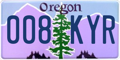 OR license plate 008KYR