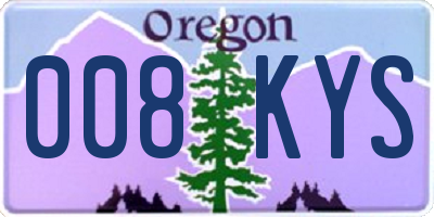 OR license plate 008KYS