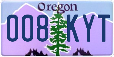 OR license plate 008KYT