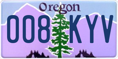 OR license plate 008KYV