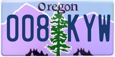 OR license plate 008KYW