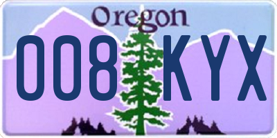 OR license plate 008KYX