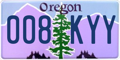OR license plate 008KYY