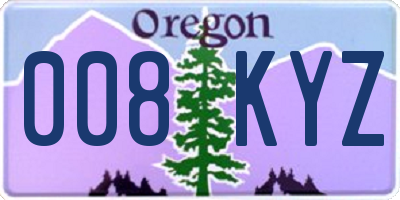 OR license plate 008KYZ