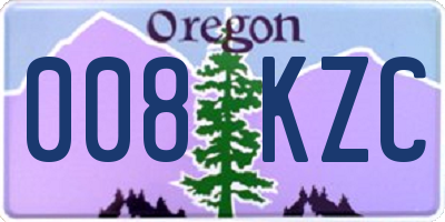 OR license plate 008KZC