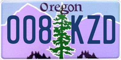 OR license plate 008KZD