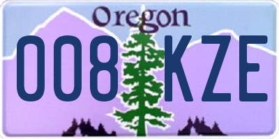 OR license plate 008KZE