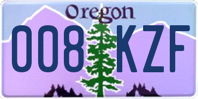 OR license plate 008KZF
