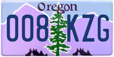 OR license plate 008KZG