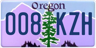 OR license plate 008KZH