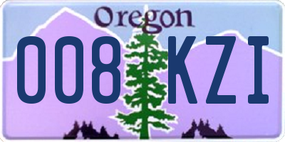 OR license plate 008KZI