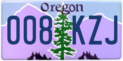 OR license plate 008KZJ