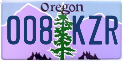 OR license plate 008KZR