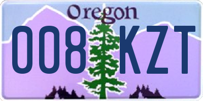 OR license plate 008KZT