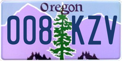 OR license plate 008KZV