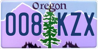OR license plate 008KZX