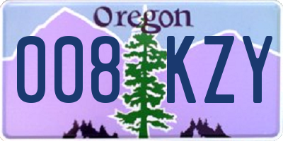 OR license plate 008KZY