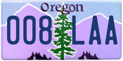 OR license plate 008LAA