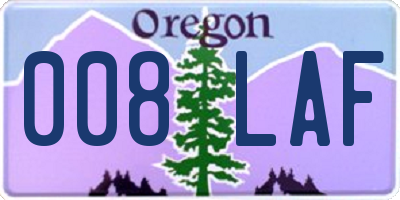 OR license plate 008LAF