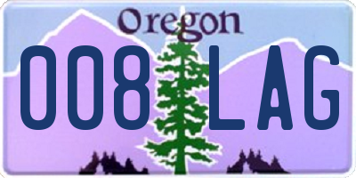 OR license plate 008LAG