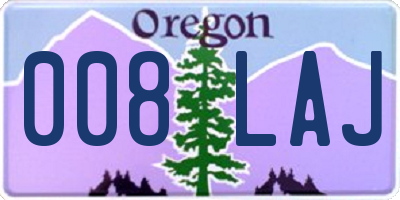 OR license plate 008LAJ
