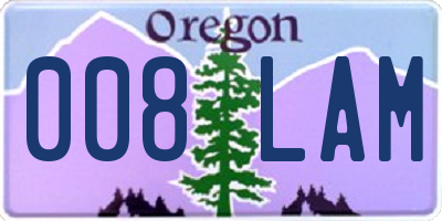 OR license plate 008LAM