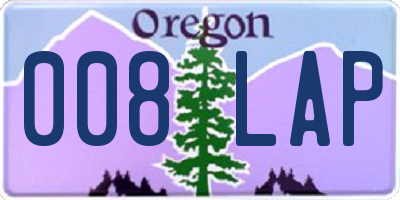 OR license plate 008LAP