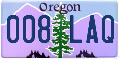 OR license plate 008LAQ