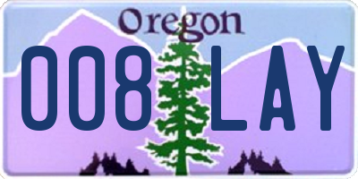 OR license plate 008LAY