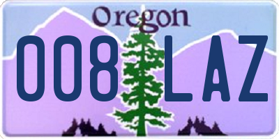 OR license plate 008LAZ