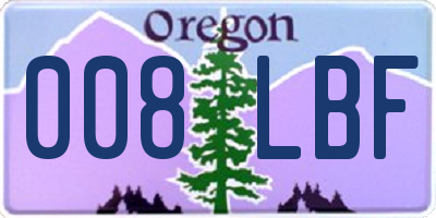 OR license plate 008LBF