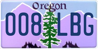OR license plate 008LBG