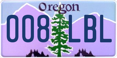 OR license plate 008LBL