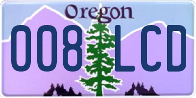 OR license plate 008LCD