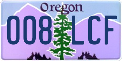 OR license plate 008LCF