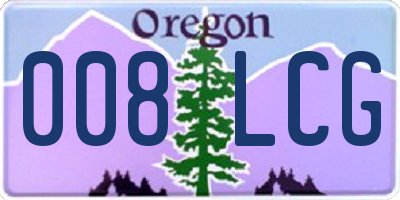 OR license plate 008LCG