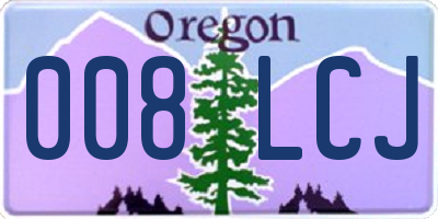 OR license plate 008LCJ