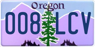OR license plate 008LCV