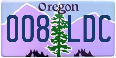 OR license plate 008LDC