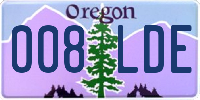 OR license plate 008LDE