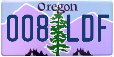 OR license plate 008LDF