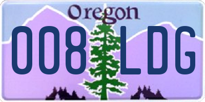 OR license plate 008LDG