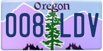 OR license plate 008LDV