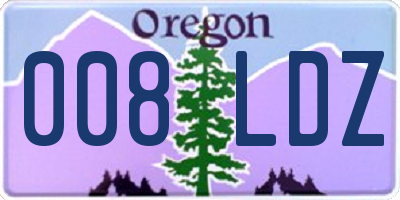 OR license plate 008LDZ