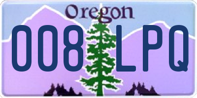 OR license plate 008LPQ