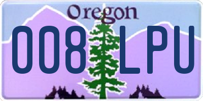 OR license plate 008LPU