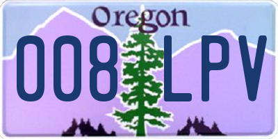 OR license plate 008LPV