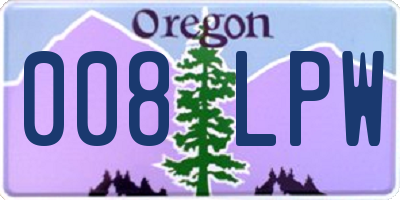 OR license plate 008LPW