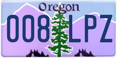 OR license plate 008LPZ