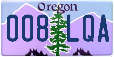 OR license plate 008LQA